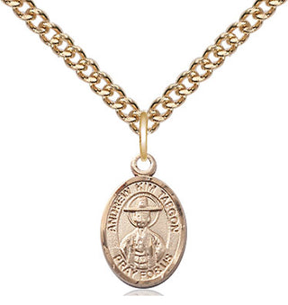 14kt Gold Saint Andrew Kim Taegon Medal Engraved Catholic Saint Jewelry