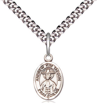 Pewter Saint Andrew Kim Taegon Medal Religious and Catholic Jewelry Engraved Catholic Saint Jewelry