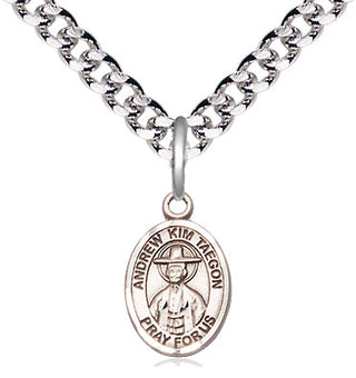 Pewter Saint Andrew Kim Taegon Medal Religious and Catholic Jewelry Engraved Catholic Saint Jewelry