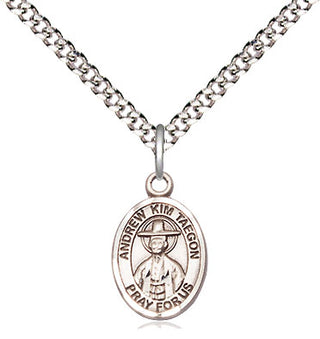 Pewter Saint Andrew Kim Taegon Medal Religious and Catholic Jewelry Engraved Catholic Saint Jewelry