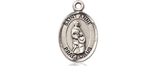 Pewter Saint Anne Medal Engraved Catholic Saint Jewelry