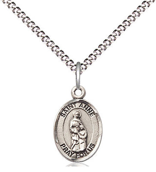 Sterling Silver Saint Anne Medal Religious and Catholic Jewelry Engraved Catholic Saint Jewelry