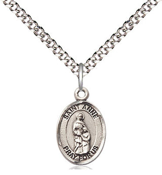 Sterling Silver Saint Anne Medal Religious and Catholic Jewelry Engraved Catholic Saint Jewelry