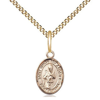 14kt Gold Filled Saint Simon Medal Religious and Catholic Jewelry Engraved Catholic Saint Jewelry