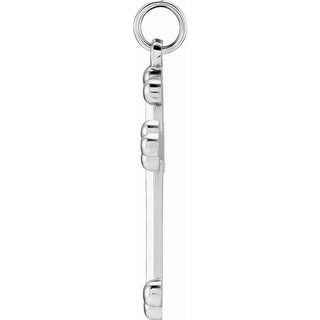 14K White Cross Pendant