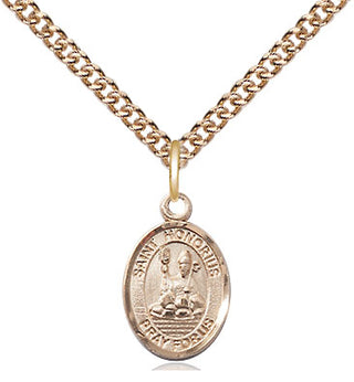 14kt Gold Filled Saint Honorius Medal Religious and Catholic Jewelry Engraved Catholic Saint Jewelry