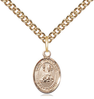 14kt Gold Filled Saint Honorius Medal Religious and Catholic Jewelry Engraved Catholic Saint Jewelry