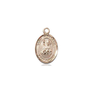 14kt Gold Saint Honorius Medal Engraved Catholic Saint Jewelry