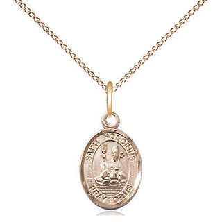 14kt Gold Saint Honorius Medal Engraved Catholic Saint Jewelry