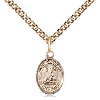 14kt Gold Saint Honorius Medal Engraved Catholic Saint Jewelry