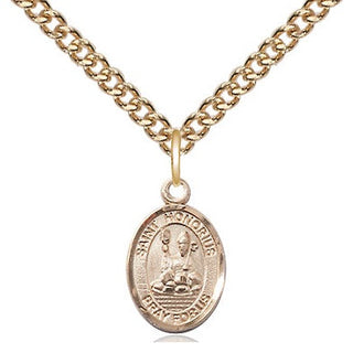 14kt Gold Saint Honorius Medal Engraved Catholic Saint Jewelry