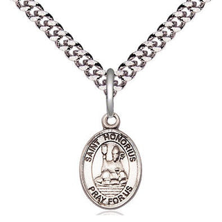 Pewter Saint Honorius Medal Religious and Catholic Jewelry Engraved Catholic Saint Jewelry