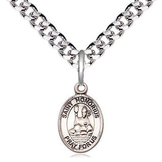 Pewter Saint Honorius Medal Religious and Catholic Jewelry Engraved Catholic Saint Jewelry