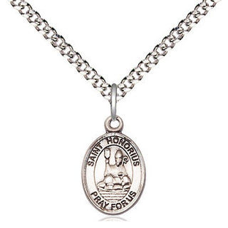 Pewter Saint Honorius Medal Religious and Catholic Jewelry Engraved Catholic Saint Jewelry