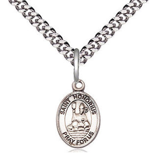 Pewter Saint Honorius Medal Religious and Catholic Jewelry Engraved Catholic Saint Jewelry