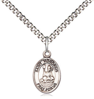 Sterling Silver Saint Honorius Medal Religious and Catholic Jewelry Engraved Catholic Saint Jewelry