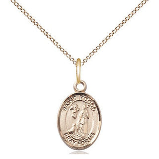 14kt Gold Saint Rocco Medal Engraved Catholic Saint Jewelry