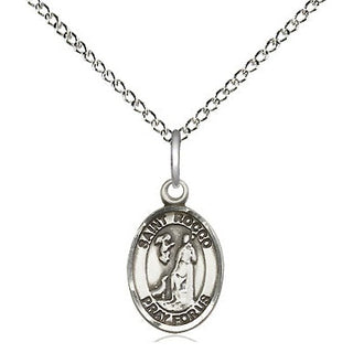 Sterling Silver Saint Rocco Medal Religious and Catholic Jewelry Engraved Catholic Saint Jewelry