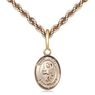 14kt Gold Filled Saint Uriel the Archangel Medal Religious and Catholic Jewelry Engraved Catholic Saint Jewelry