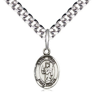 Pewter Saint Uriel the Archangel Medal Religious and Catholic Jewelry Engraved Catholic Saint Jewelry