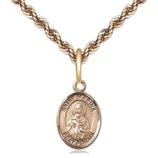 14kt Gold Filled Saint Marina Medal Religious and Catholic Jewelry Engraved Catholic Saint Jewelry