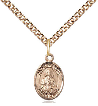 14kt Gold Saint Marina Medal Engraved Catholic Saint Jewelry