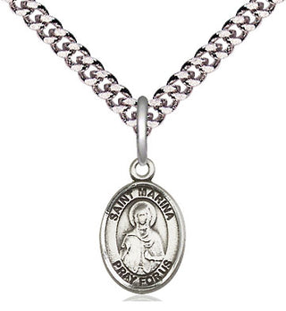 Pewter Saint Marina Medal Religious and Catholic Jewelry Engraved Catholic Saint Jewelry