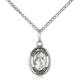 Sterling Silver Saint Marina Medal Religious and Catholic Jewelry Engraved Catholic Saint Jewelry