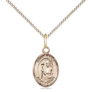 14kt Gold Saint Regis Medal Engraved Catholic Saint Jewelry