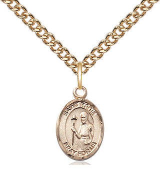 14kt Gold Saint Regis Medal Engraved Catholic Saint Jewelry