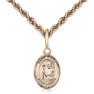 14kt Gold Saint Regis Medal Engraved Catholic Saint Jewelry