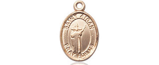 14kt Gold Filled Saint Aidan of Lindesfarne Medal Engraved Catholic Saint Jewelry
