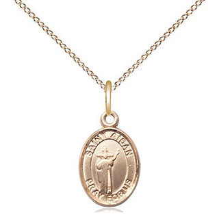 14kt Gold Saint Aidan of Lindesfarne Medal Engraved Catholic Saint Jewelry