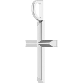 Platinum Knife-Edge Cross Pendant