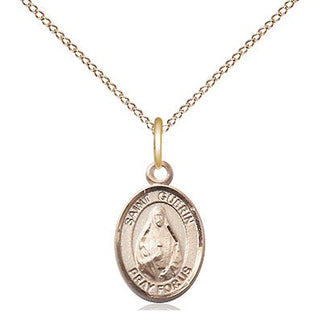 14kt Gold Saint Theodora Medal Engraved Catholic Saint Jewelry