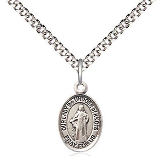 Sterling Silver Our Lady of Knots Medal Religious and Catholic Jewelry Engraved Catholic Saint Jewelry