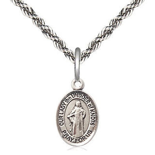 Sterling Silver Our Lady of Knots Medal Religious and Catholic Jewelry Engraved Catholic Saint Jewelry