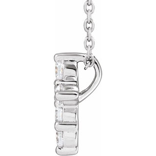 14K White 1/4 CTW Lab-Grown Diamond Cross 18" Necklace