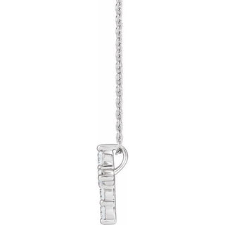 14K White 1/2 CTW Lab-Grown Diamond Cross 18" Necklace