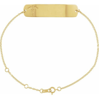 14K Yellow Engravable Medical Identification 6 1/2-7 1/2" Bracelet