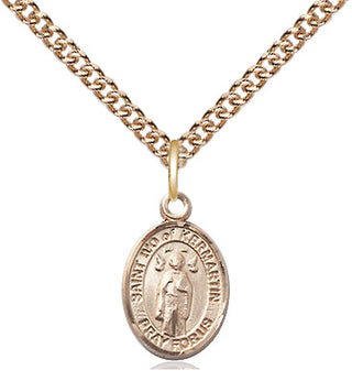14kt Gold Filled Saint Ivo Medal Religious and Catholic Jewelry Engraved Catholic Saint Jewelry