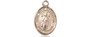 14kt Gold Saint Ivo Medal Engraved Catholic Saint Jewelry