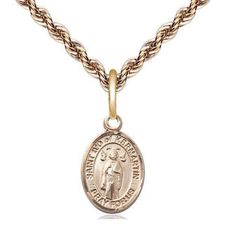 14kt Gold Saint Ivo Medal Engraved Catholic Saint Jewelry
