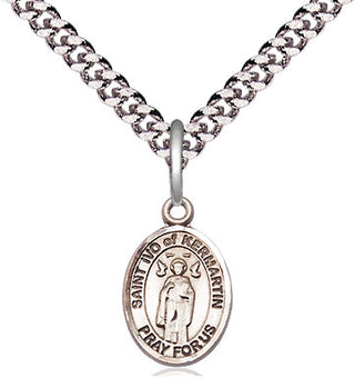 Pewter Saint Ivo Medal Religious and Catholic Jewelry Engraved Catholic Saint Jewelry