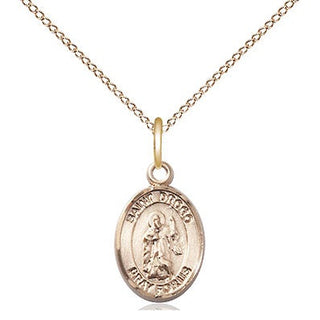 14kt Gold Filled Saint Drogo Medal Religious and Catholic Jewelry Engraved Catholic Saint Jewelry