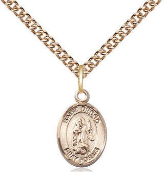 14kt Gold Filled Saint Drogo Medal Religious and Catholic Jewelry Engraved Catholic Saint Jewelry