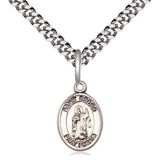Pewter Saint Drogo Medal Religious and Catholic Jewelry Engraved Catholic Saint Jewelry