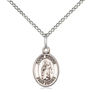 Sterling Silver Saint Drogo Medal Religious and Catholic Jewelry Engraved Catholic Saint Jewelry