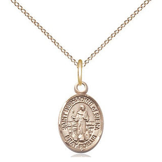 14kt Gold Filled Saint Bernadine of Sienna Medal Religious and Catholic Jewelry Engraved Catholic Saint Jewelry