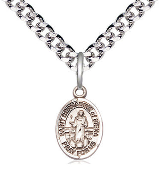 Pewter Saint Bernadine of Sienna Medal Religious and Catholic Jewelry Engraved Catholic Saint Jewelry